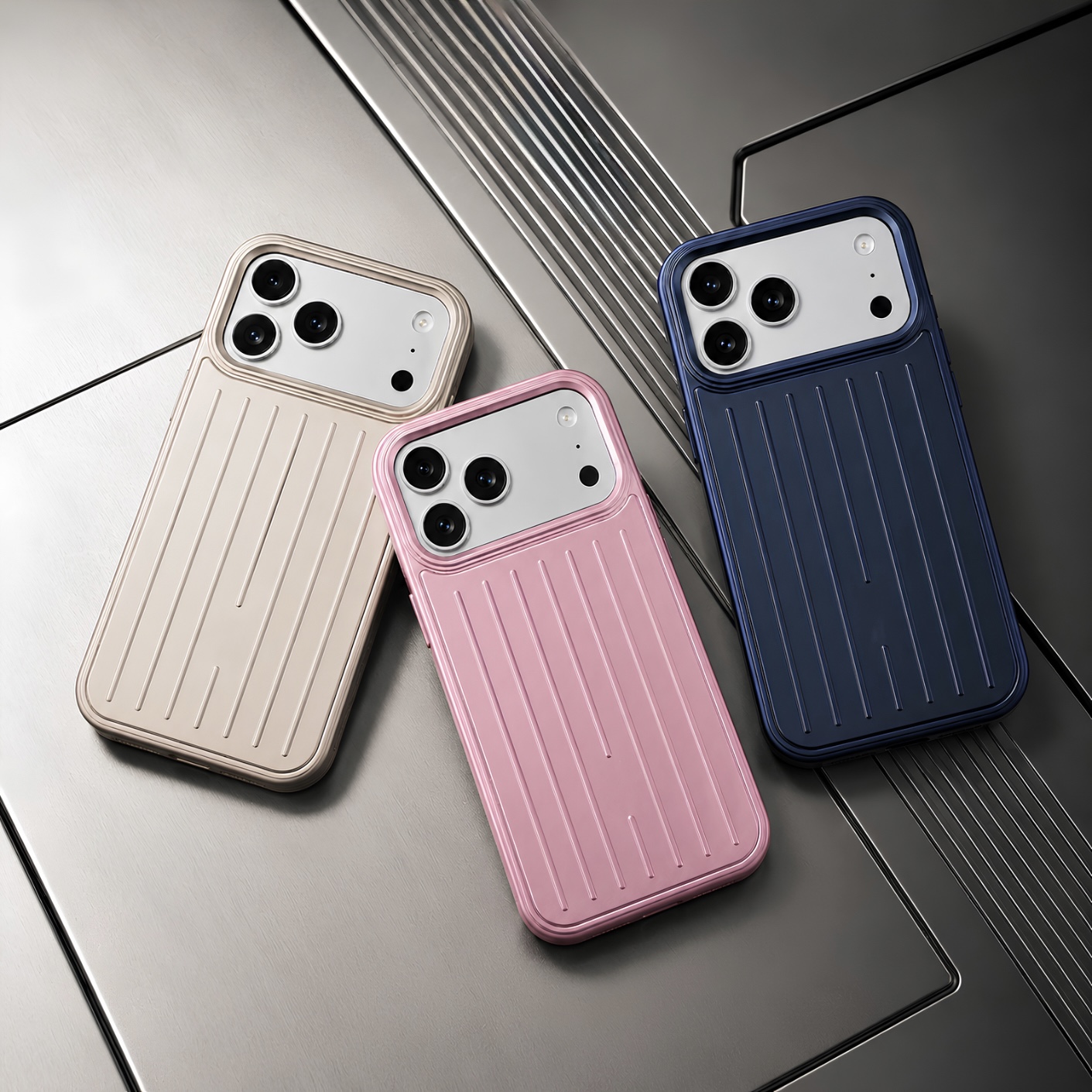 Калъф Suitcase Stripe Apple iPhone 16 /син/ - Image 4