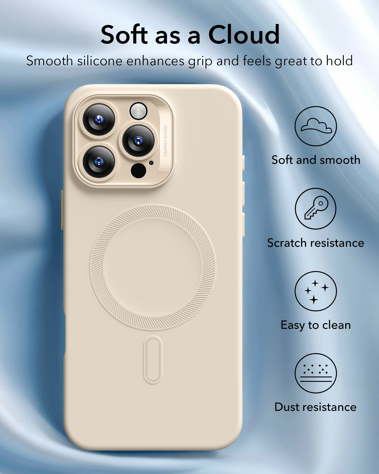ESR Калъф + Camera grids SET Cloud Soft iPhone 16 Pro Max, MagSafe /телесен/ Amazon Pack - Image 6
