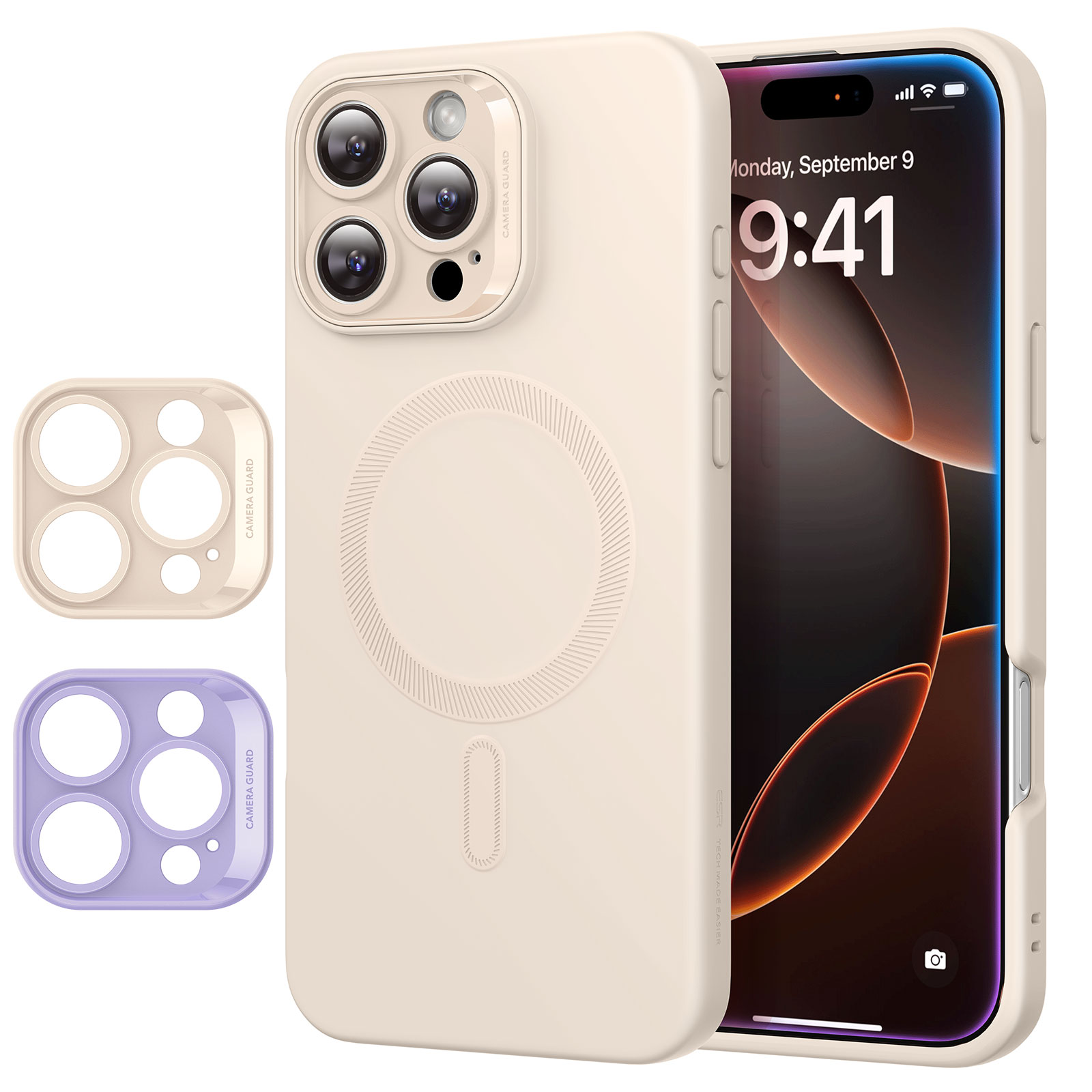 ESR Калъф + Camera grids SET Cloud Soft iPhone 16 Pro Max, MagSafe /телесен/ Amazon Pack