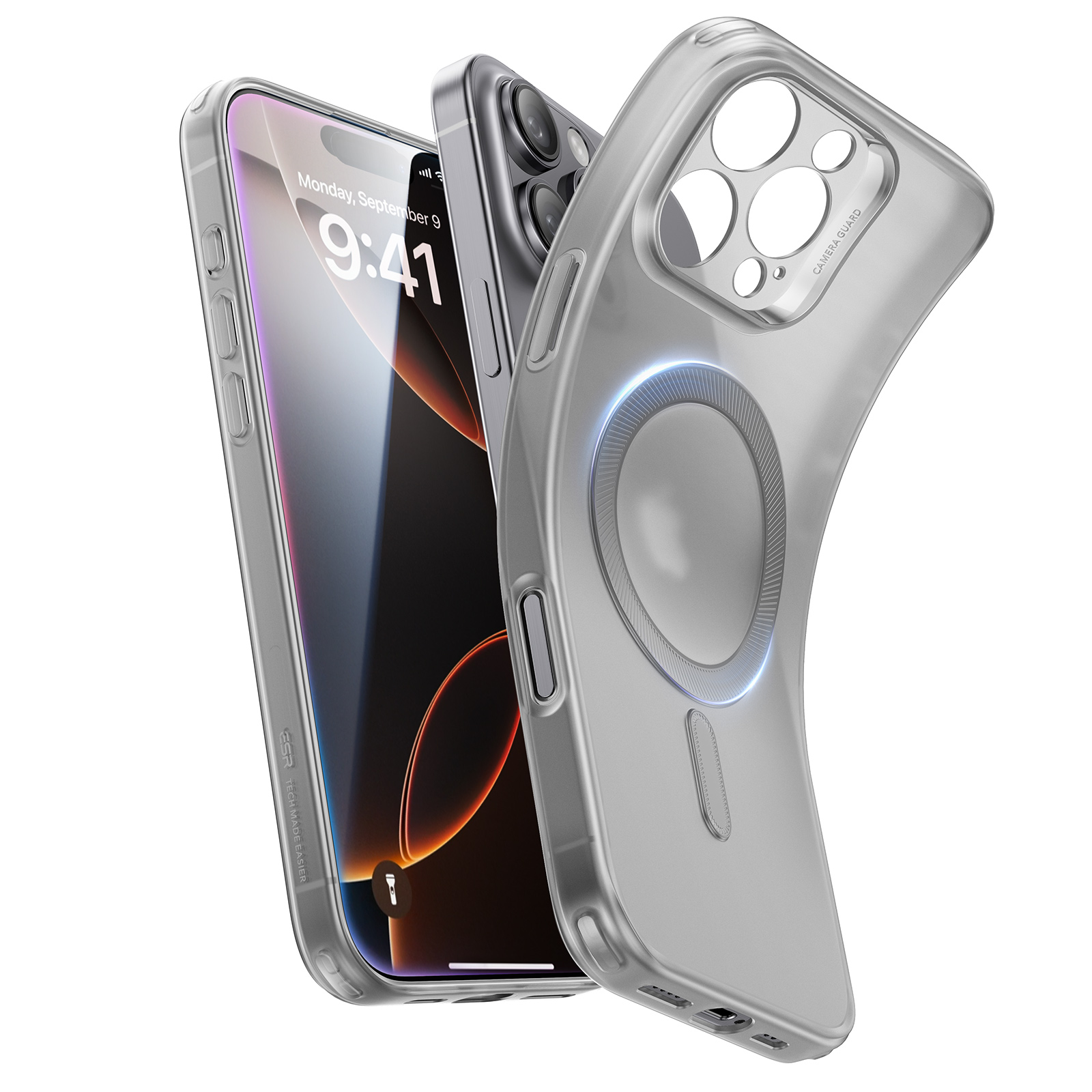 ESR Калъф Zero Clear iPhone 16 Pro Max, MagSafe /матово сив/