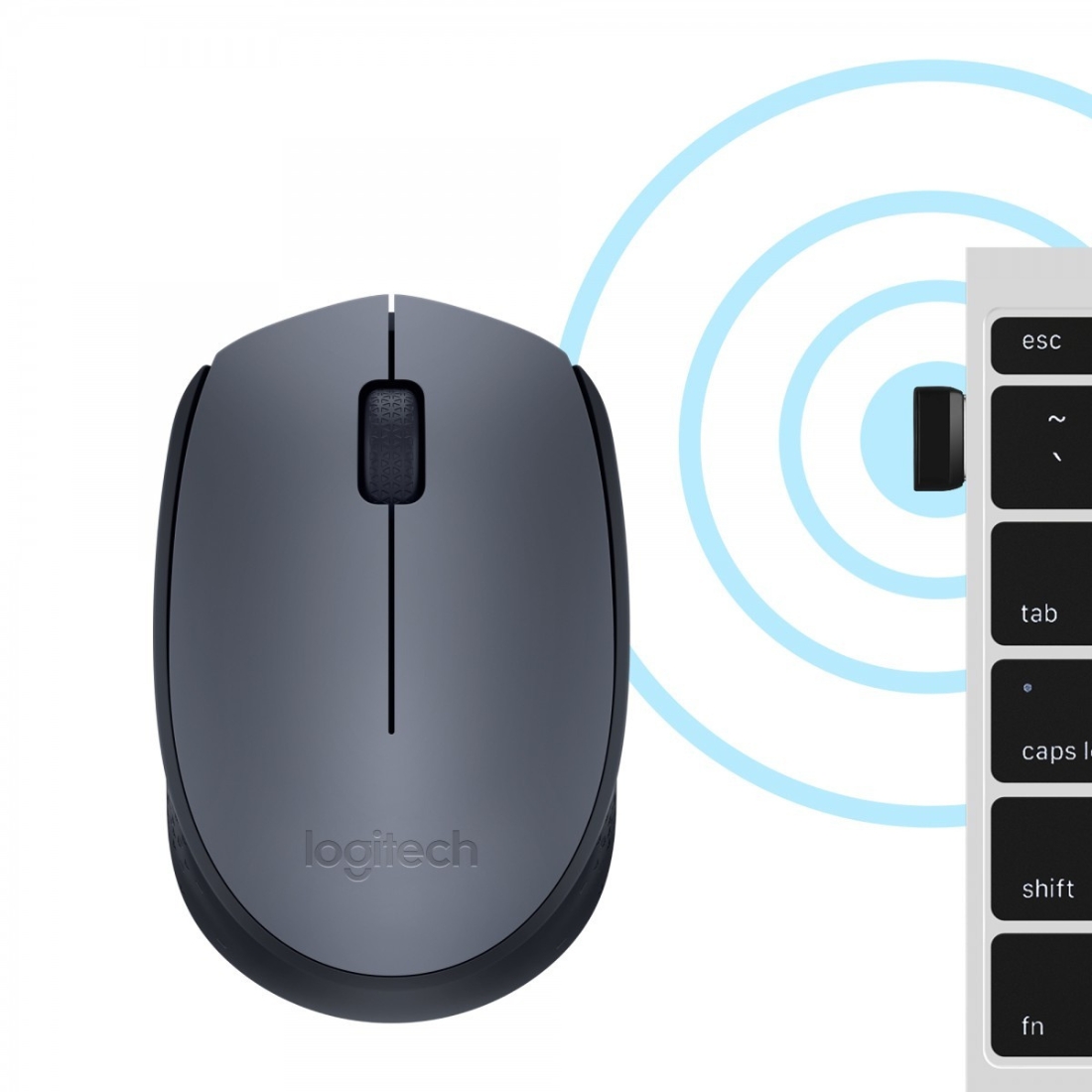 Logitech Безжична мишка M170 /сив/ - 910-004642