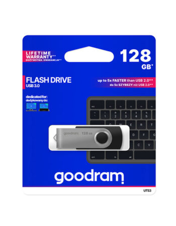 GOODRAM Flash Drive UTS3 128GB, USB 3 /черно и сребърно/