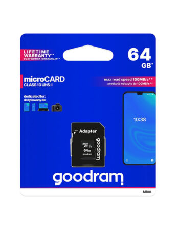 Micro SD 64GB, class 10 + адаптер, GOODRAM