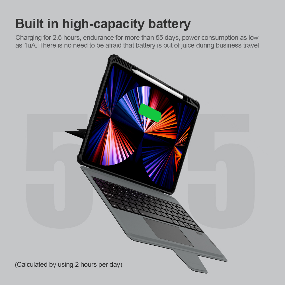 NILLKIN Калъф за Таблет с клавиатура Bumper Combo Keyboard - iPad Pro 12.9 2020/2021/2022, Air 13 2024/2025 /черен/