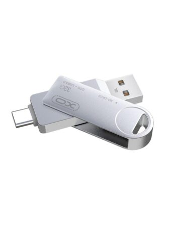 XO Memory OTG Flash Drive DK03 32GB, USB 3.0 +Type-c, Rotating /сребриста/