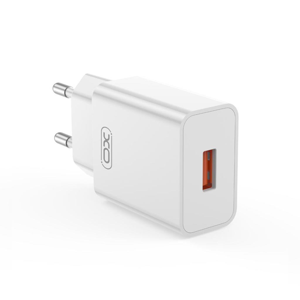 XO 220V 18W, USB-A, кабел A-C, бял - L127