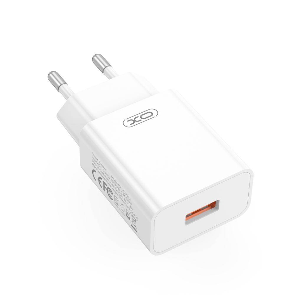 XO 220V 18W, USB-A, кабел A-C, бял - L127