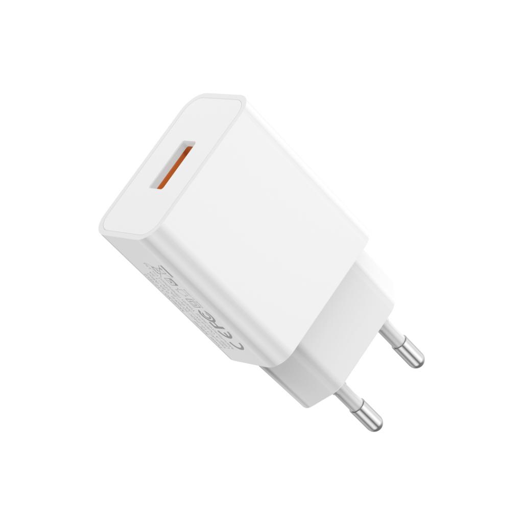 XO 220V 18W, USB-A, кабел A-C, бял - L127