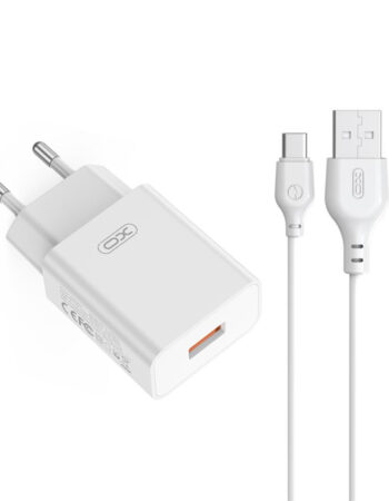 XO 220V 18W, USB-A, кабел A-C, бял - L127