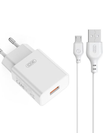 XO 220V 18W, USB-A, кабел A-M, бял - L127