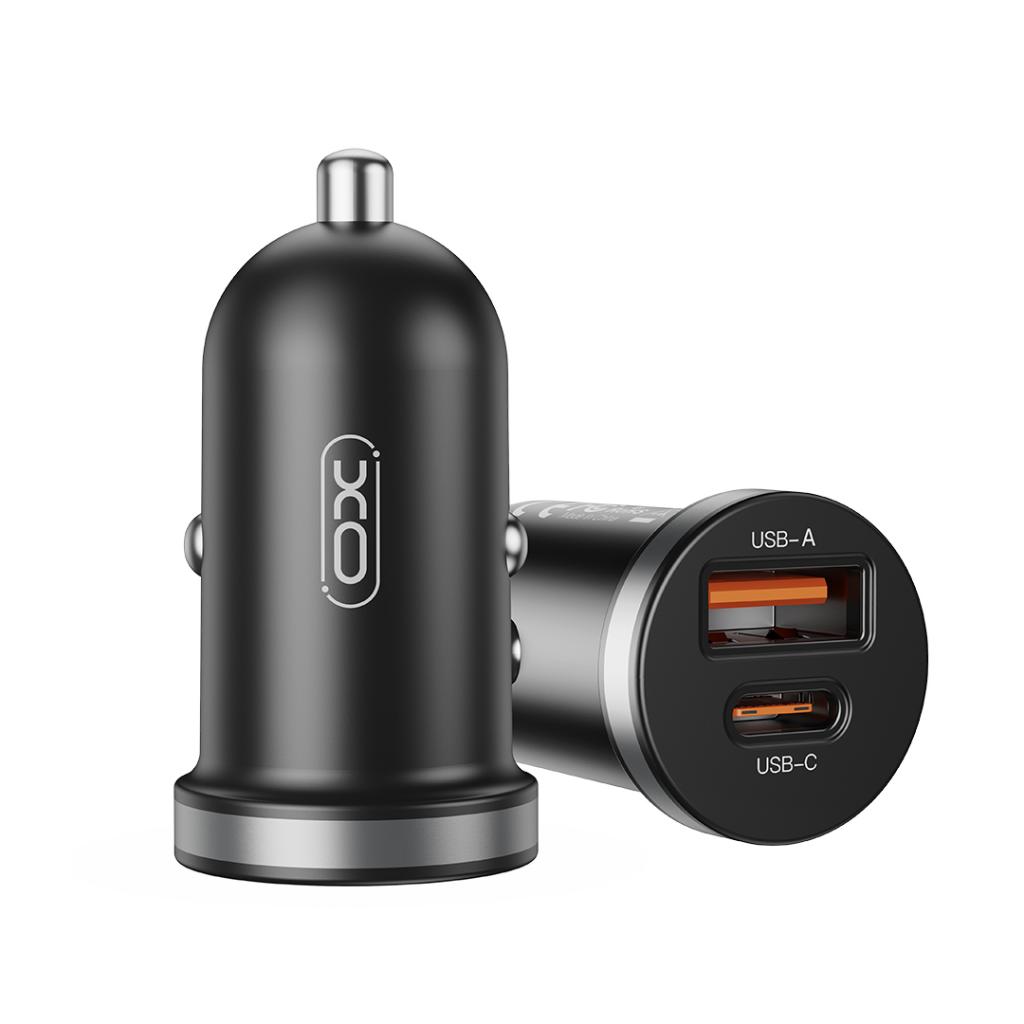 XO 12V 30W, USB-A + USB-C, черен - CC56 - Image 3