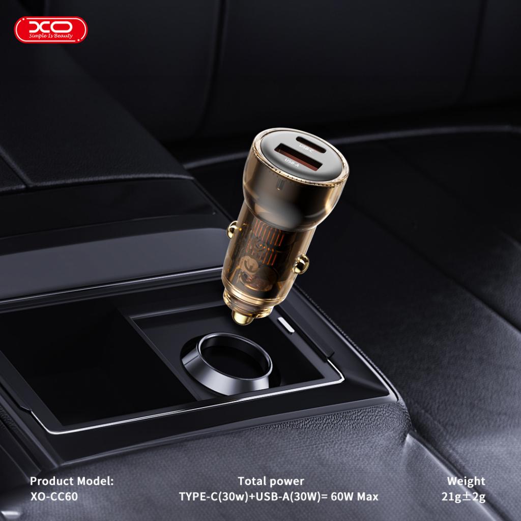 XO 12V 60W, USB-A + USB-C, черен - CC60 - Image 5