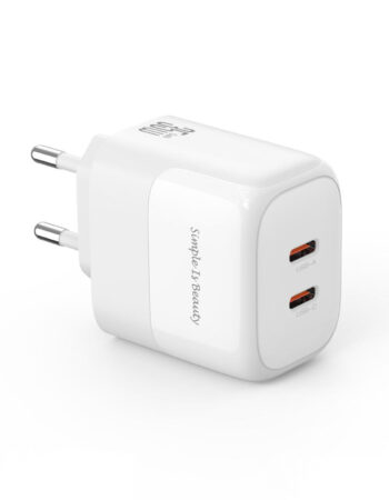 XO 220V 35W, 2xUSB-C, GaN Nitride, бял - L140