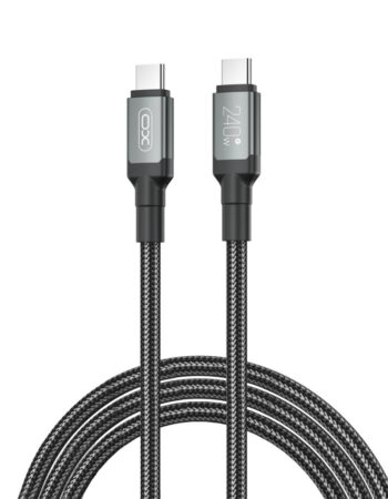 XO Кабел Type-C - Type-C, 2м, 240W, Metal Braided, NB-Q264B /черен/