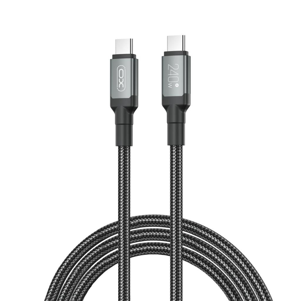 XO Кабел Type-C - Type-C, 2м, 240W, Metal Braided, NB-Q264B /черен/