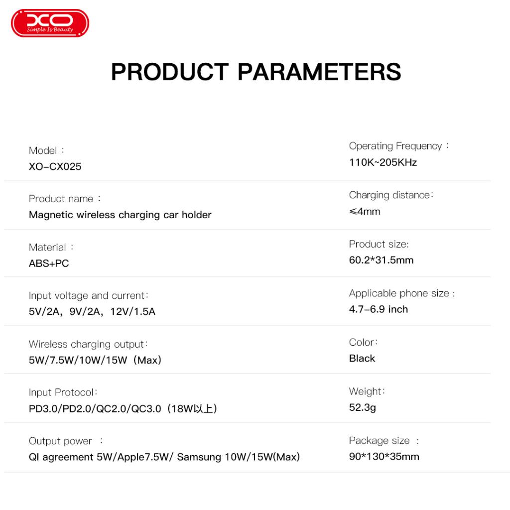 XO Холдер 15W Wireless за прикрепяне /черен/ - CX025 - Image 6