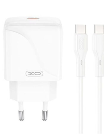 XO 220V 20W, USB-C, кабел C-C, бял - L141