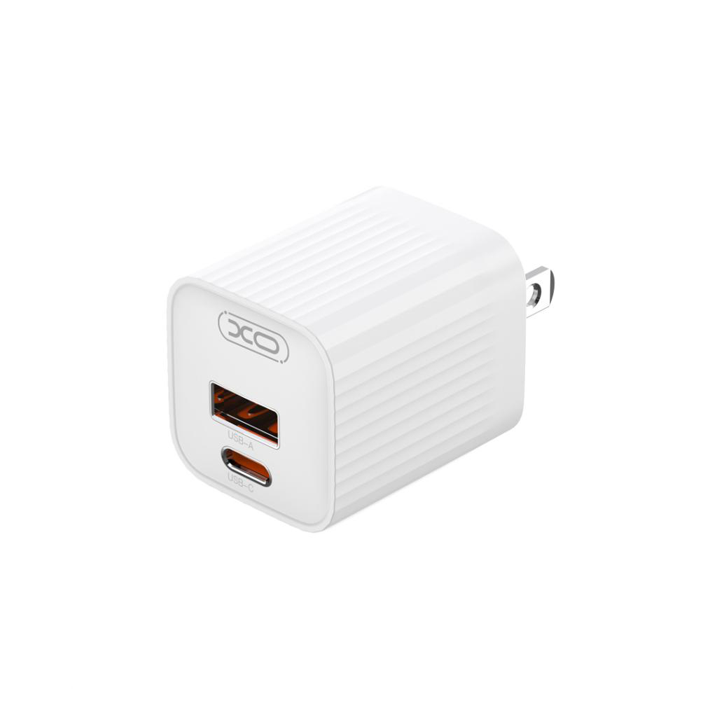 XO 220V 30W, USB-C + USB-A, бял - L149