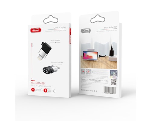 XO Преходник от Lightning към Micro USB /черен/ - NB149-B - Image 2