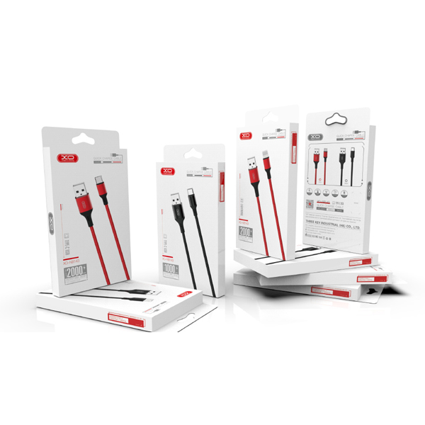 XO Кабел USB-A - Lightning, 1м, 2A, NB143 /черен/