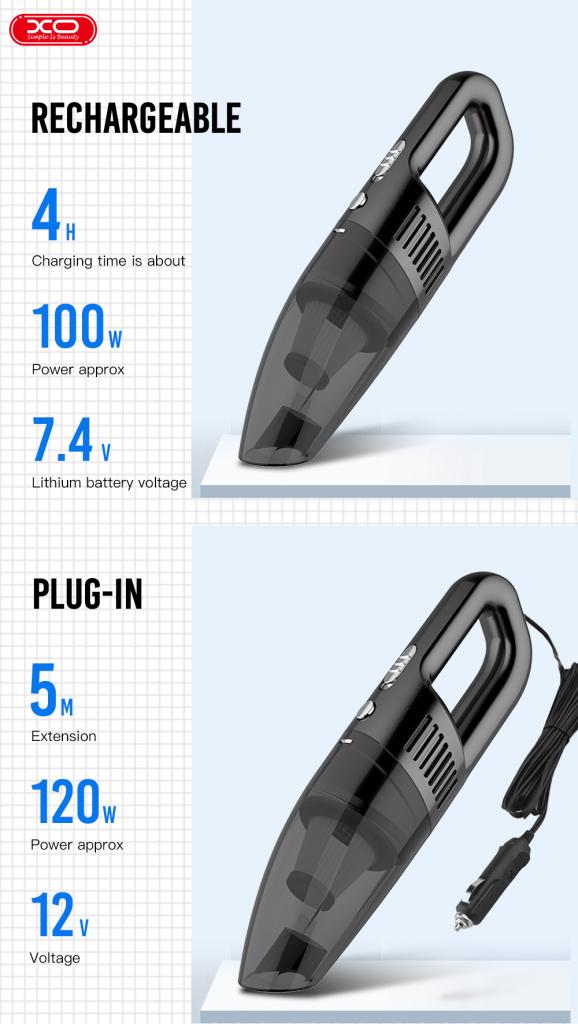 XO Преносима прахосмукачка Car Vacuum Cleaner CZ001A /черна/