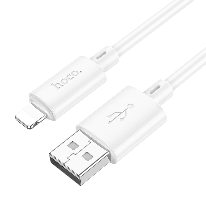 HOCO Кабел USB-A - Lightning, 1м, 2.4A, Gratified /бял/ - X88 - Image 3