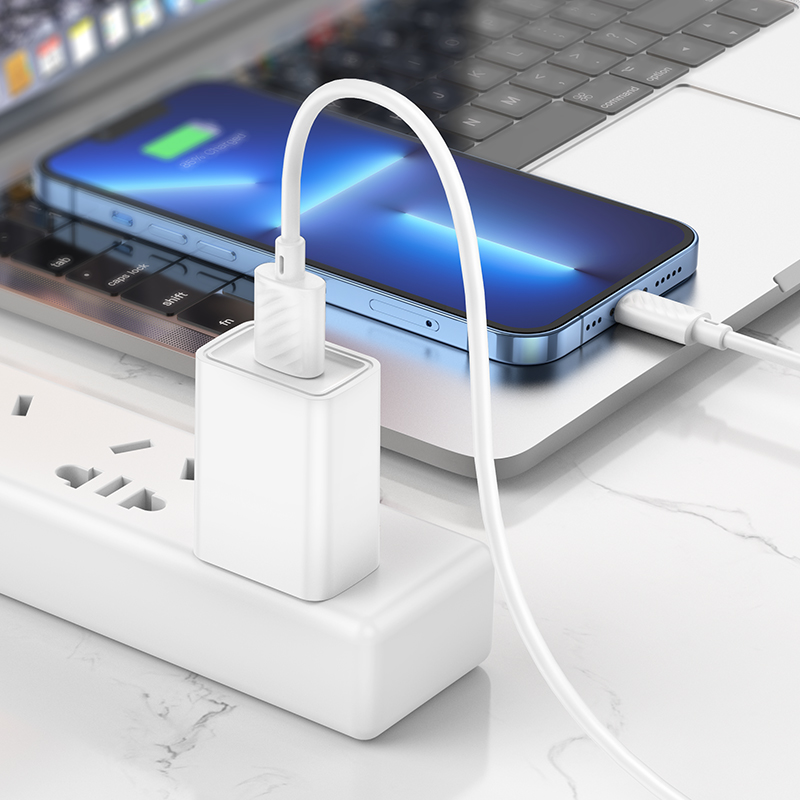 HOCO Кабел USB-A - Lightning, 1м, 2.4A, Gratified /бял/ - X88 - Image 5
