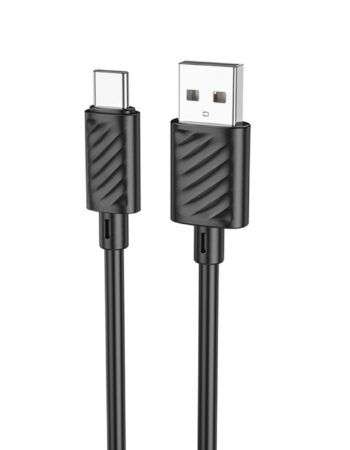 HOCO Кабел USB-A - Type-C, 1м, 3A, Gratified /черен/ - X88