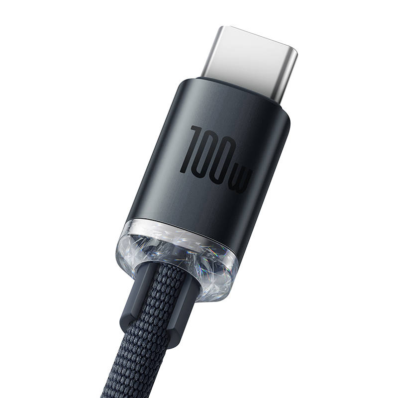 BASEUS Кабел USB-A - Type-C, 1.2m, 100W, Crystal Shine (CAJY000401) /черен/ - Image 2