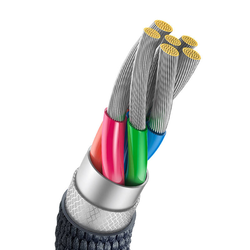 BASEUS Кабел USB-A - Type-C, 1.2m, 100W, Crystal Shine (CAJY000401) /черен/ - Image 4