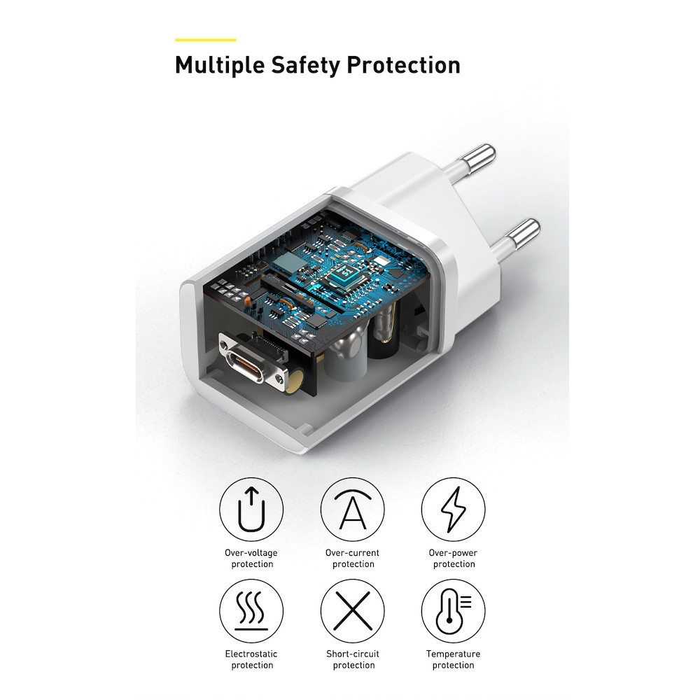 BASEUS 220V 25W, USB-C, Super Si, бяло - CCSP020102
