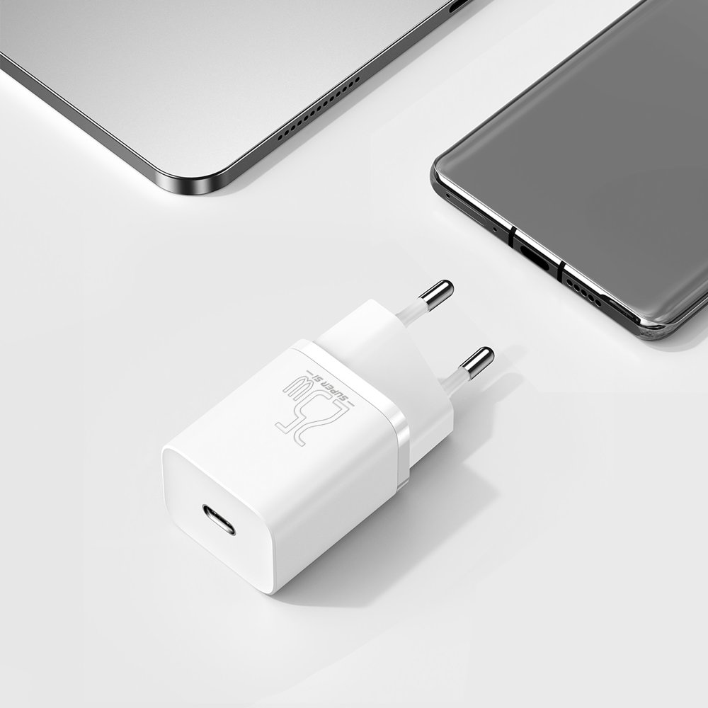 BASEUS 220V 25W, USB-C, Super Si, бяло - CCSP020102