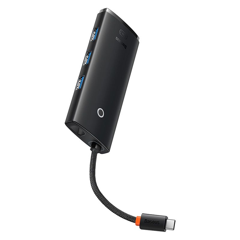 BASEUS Хъб 5-в-1 от Type-C към 3xUSB3.0, USB-C (PD) 100W, HDMI, Lite S. /черен/ - WKQX040001