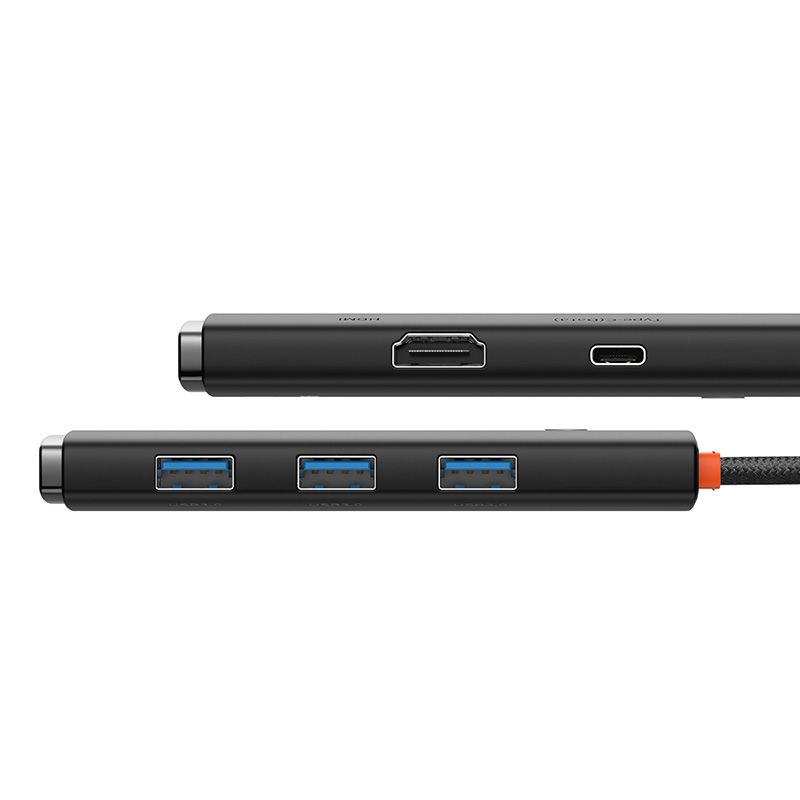 BASEUS Хъб 5-в-1 от Type-C към 3xUSB3.0, USB-C (PD) 100W, HDMI, Lite S. /черен/ - WKQX040001