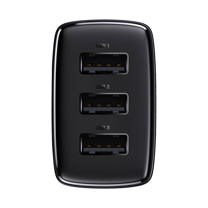 BASEUS 220V 17W, 3xUSB-A, Compact Series, черен - CCXJ020101 - Image 6