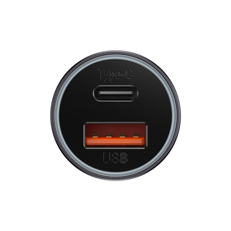 BASEUS 12V 60W, USB-A + USB-C,Golden Contactor Max Dual /сив/ - CGJM000113