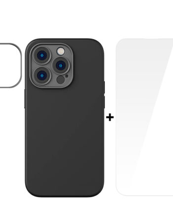 BASEUS Калъф + Стъклен протектор Liquid Gel MagSafe Apple iPhone 14 Pro /черен/