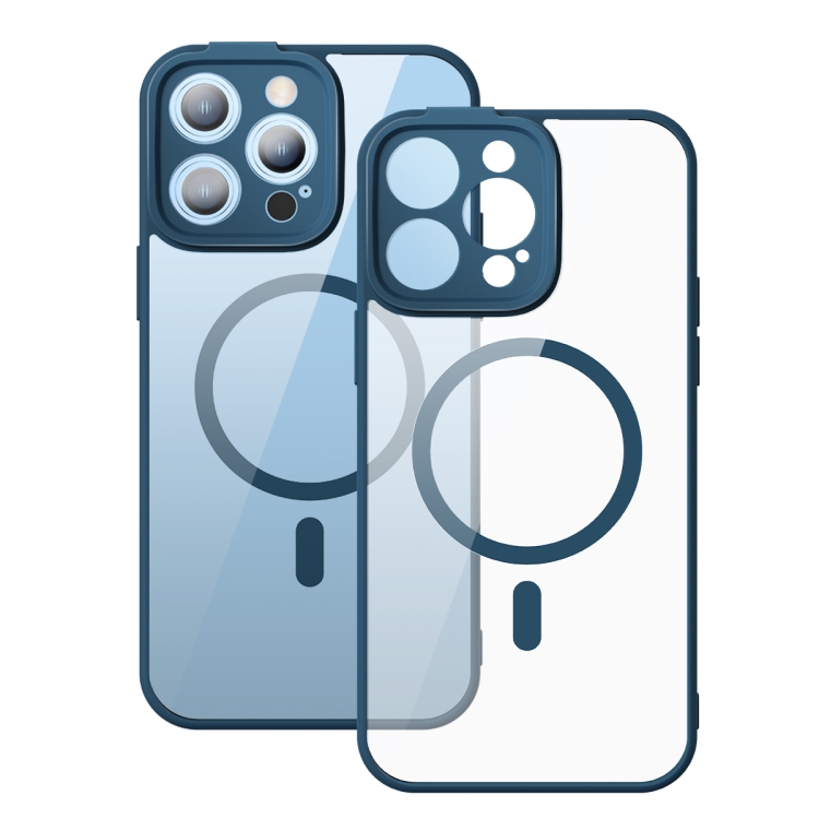 BASEUS Калъф + Стъклен протектор Frame MagSafe Apple iPhone 14 Pro /син/ - Image 2