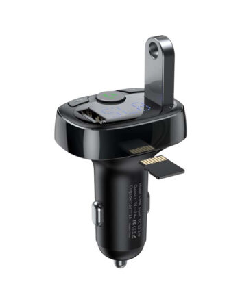BASEUS MP3 Wireless FM Transmitter 17W, QC,3.4A, 2xUSB-A,TF/Micro SD T-typed S-09A, CCMT000001 /черен/