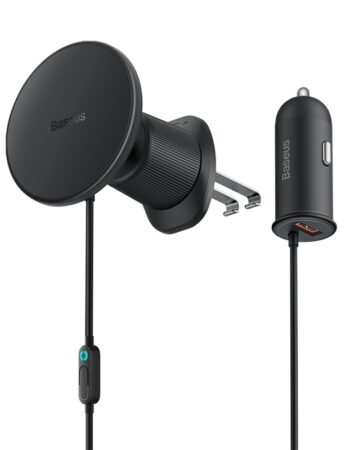 BASEUS 12V 40W CW01, USB-A/25W + Wireless Холдер/15W, C40141000111-01 /черен/