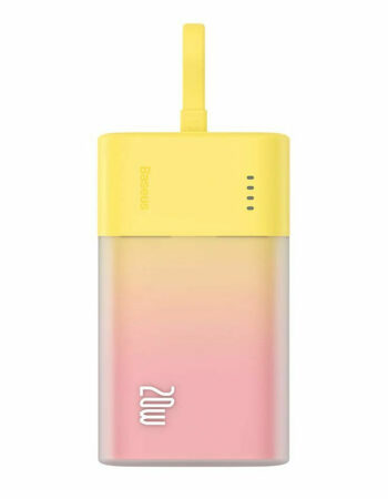 BASEUS Power Bank 5200 mAh 20W + кабел Type-C, Popsicle /жълто-розова/ - P10055601Y13-01