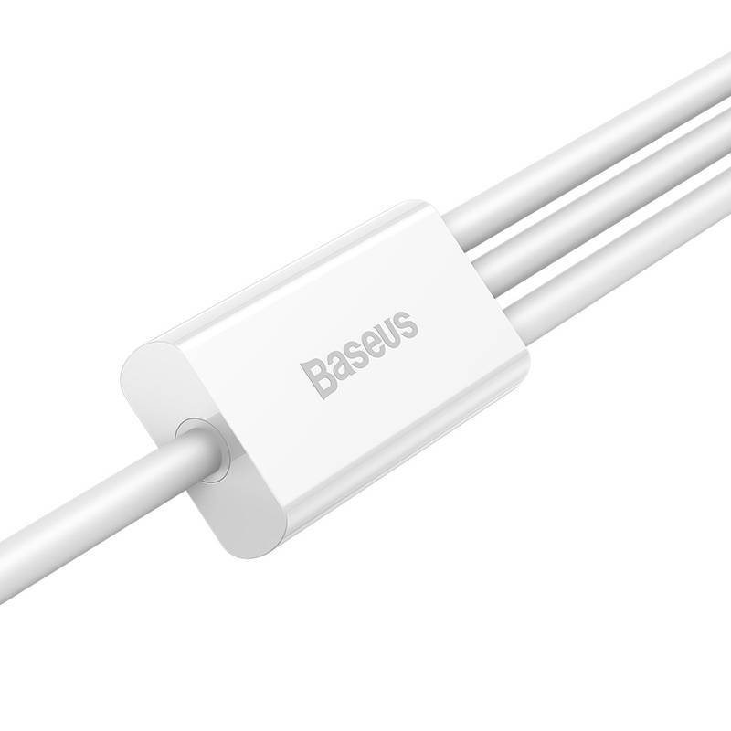 BASEUS Кабел 3 в 1, USB-A към Lightning+USB Type-C+Micro USB, 1м, 3.5A, Superior Data, P10320105221-00 /бял/