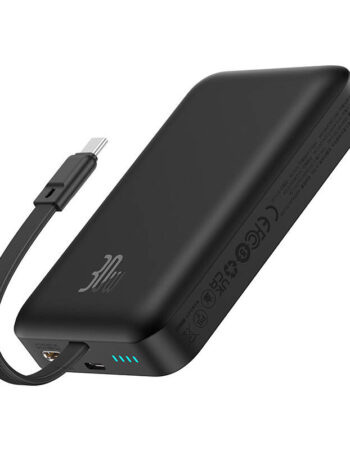 BASEUS Power Bank 10000 mAh 30W + вграден кабел: Type-C, Magnetic Mini Wireless /черен/ - P1002210B113-00