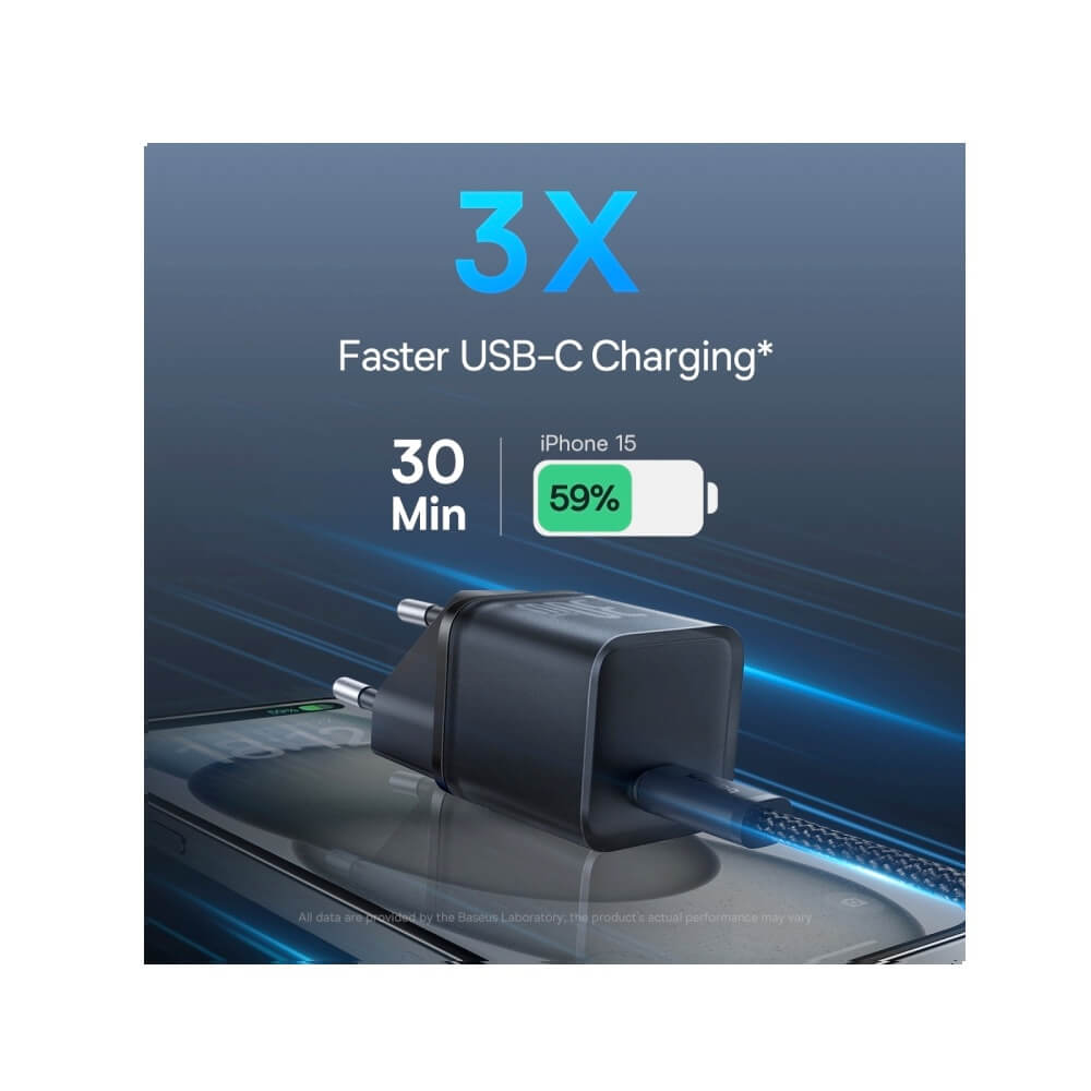 BASEUS 220V 30W, USB-C, GaN5s /черно/ - P10162504113-00