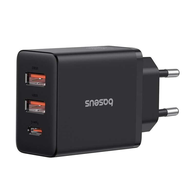 BASEUS 220V 30W, 2xUSB-A + USB-C, Cube GaN5 /черен/ - P10111402113-00