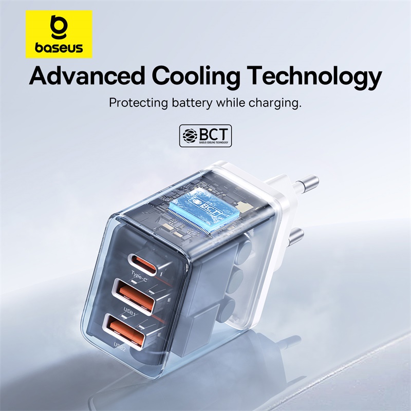 BASEUS 220V 30W, 2x USB-A + USB-C, Cube GaN5 /бял/ - P10111402213-00 - Image 6