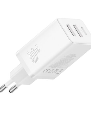 BASEUS 220V 30W, 2x USB-A + USB-C, Cube GaN5 /бял/ - P10111402213-00