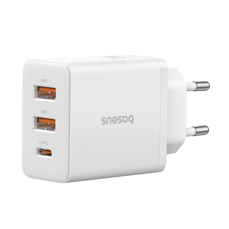 BASEUS 220V 30W, 2x USB-A + USB-C, Cube GaN5 /бял/ - P10111402213-00 - Image 5