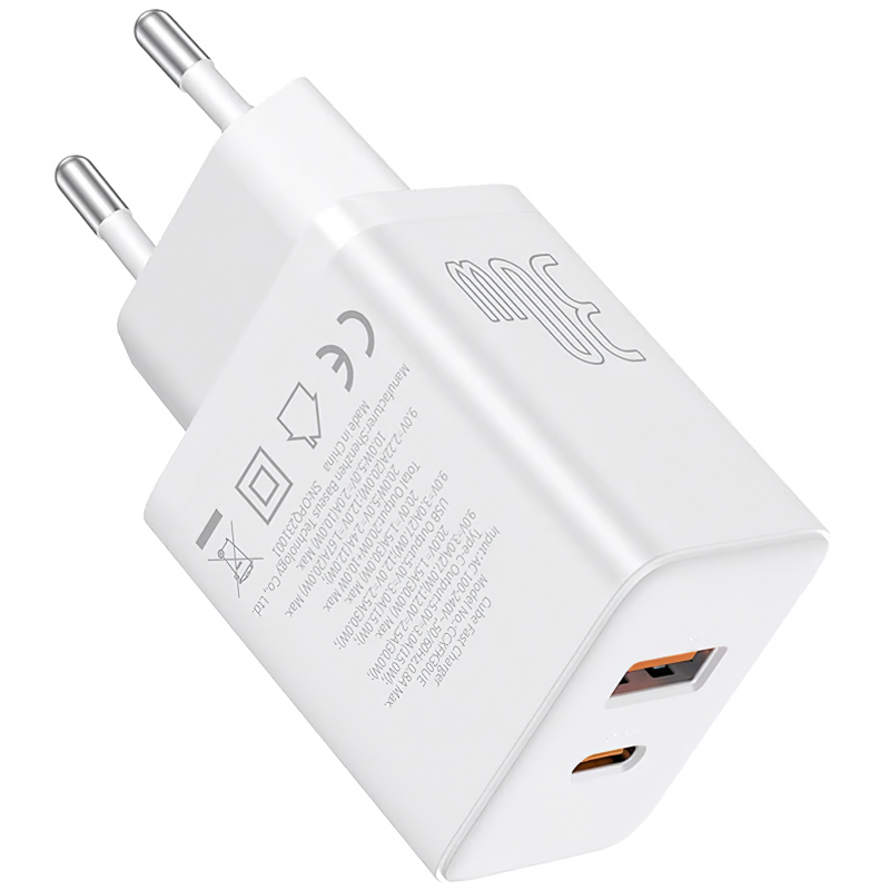 BASEUS 220V 30W, A + C, Cube Pro /бяло/ - P10111404213-00