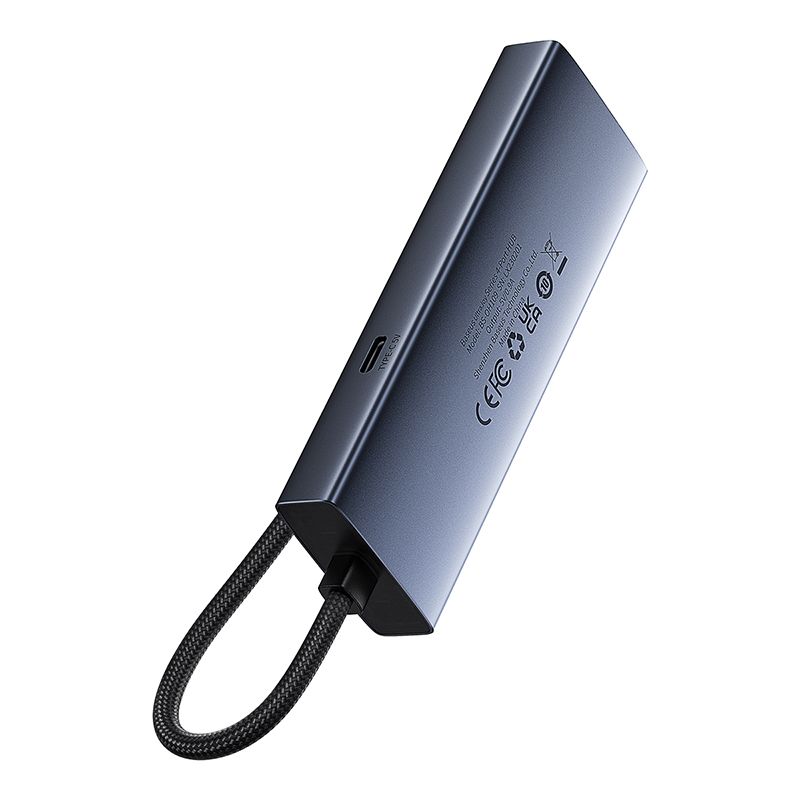 BASEUS Хъб 4-в-1 от USB-A към 3xUSB3.0, USB-C, RJ45 UltraJoy /сив/ - B0005280B811-12